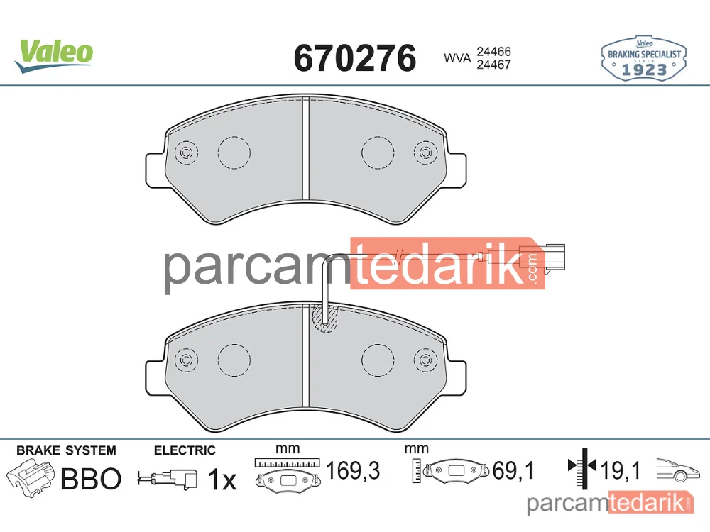 670276 | Fren Balatası — Citroen Jumper III, Fiat Ducato, Peugeot Boxer